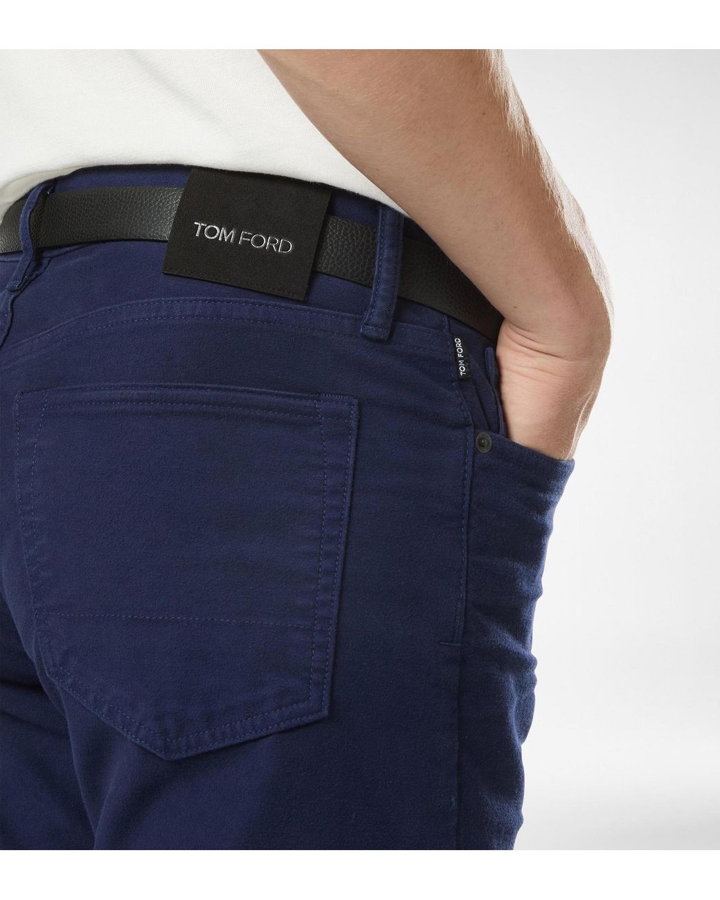 Tom Ford Blue Button-Fastening Trousers for men