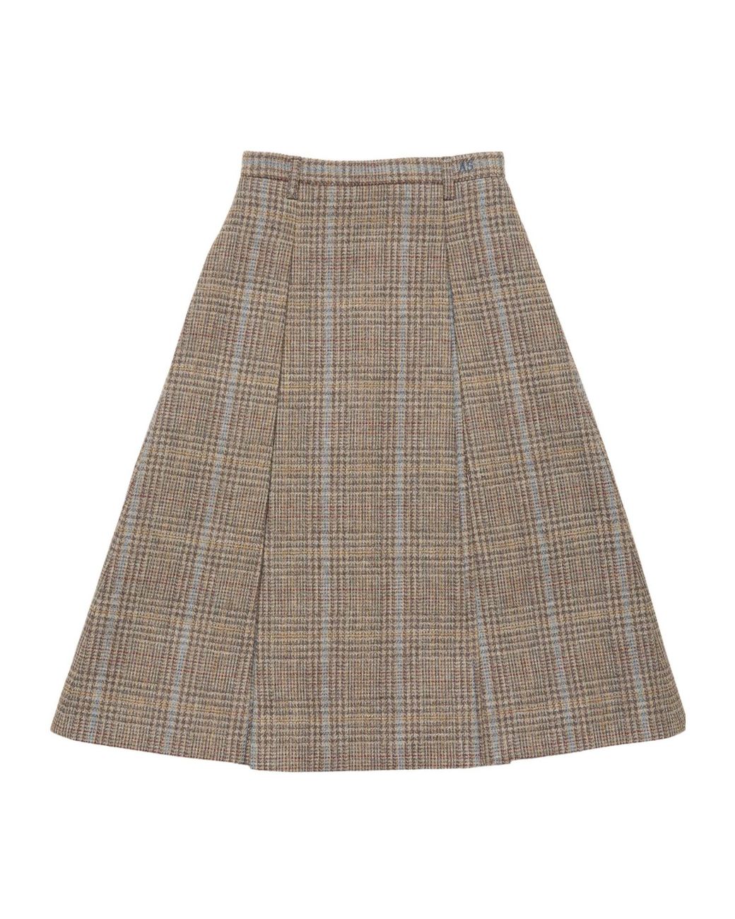 Acne Brown Long Pleated Wool Skirt