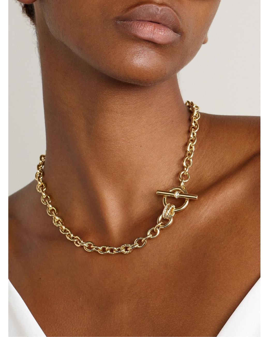 David Yurman Metallic Dy Mercer? 18-Karat Diamond Necklace
