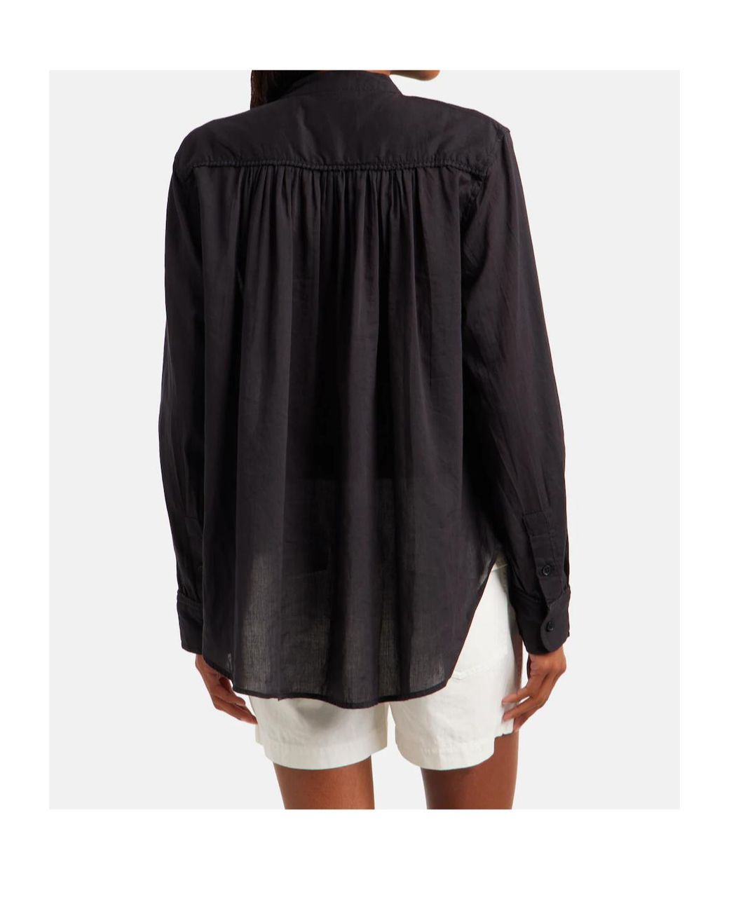 Nili Lotan Blue Clarys Cotton Blouse