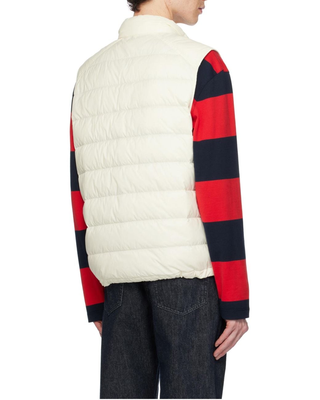 Moncler White Barthe Logo Patch Padded Vest for men