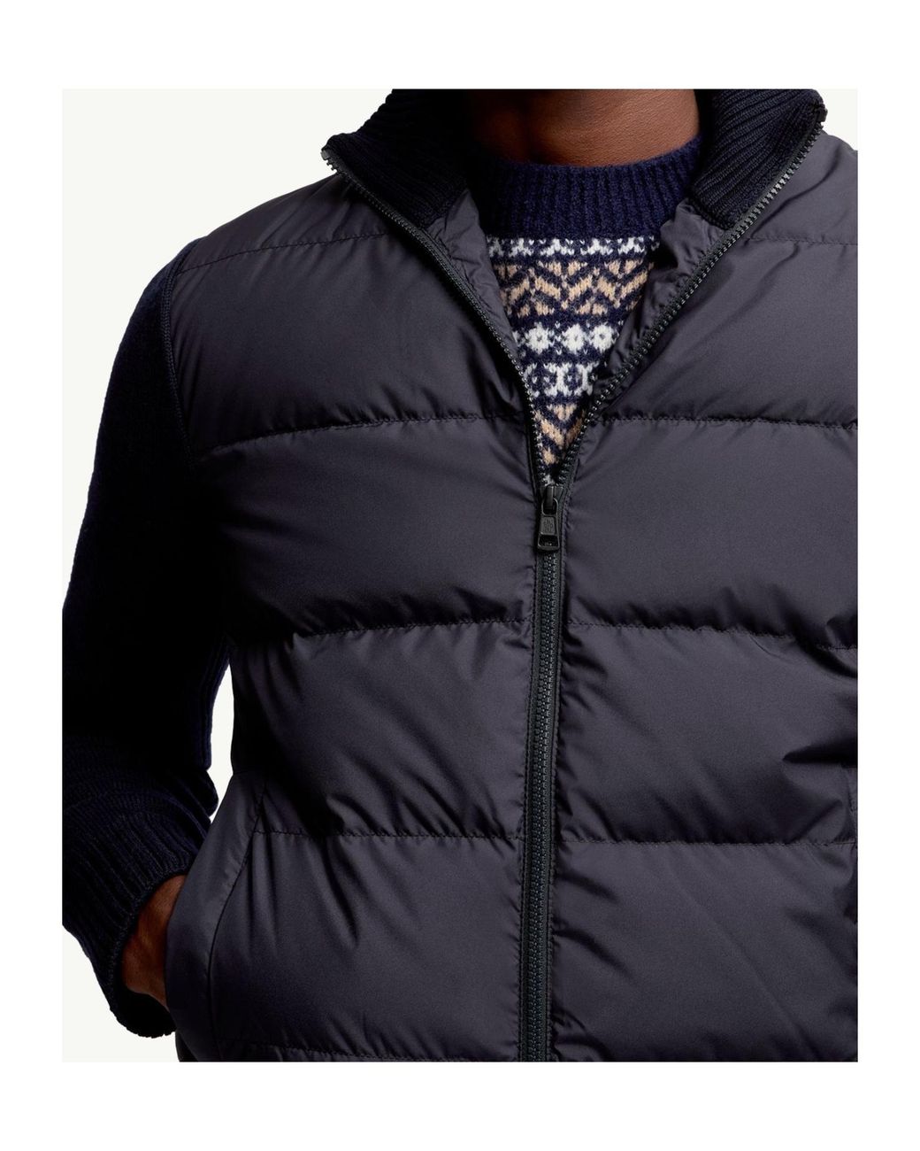 Moncler Blue Padded Zip-Up Cardigan for men