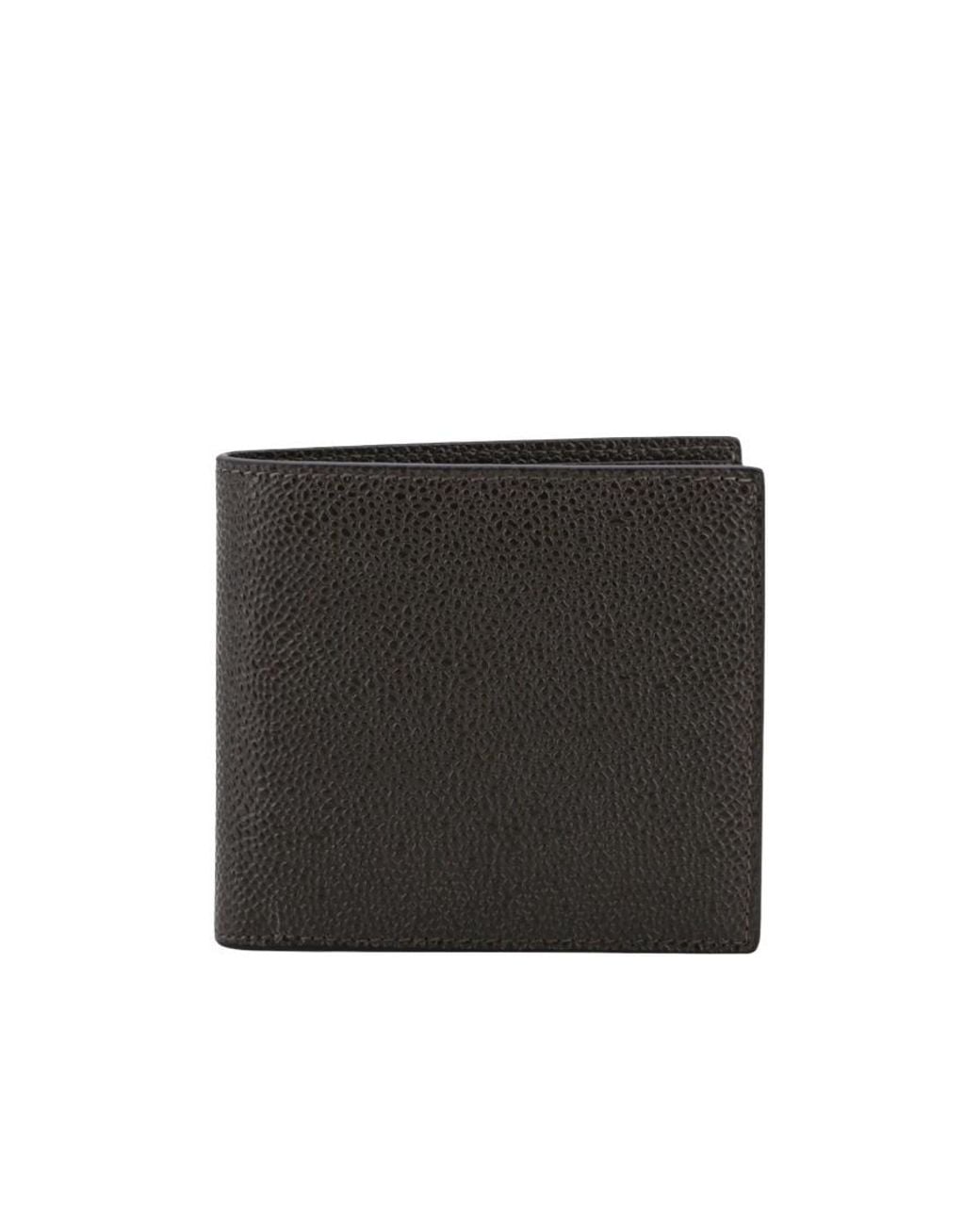 Thom Browne Black Pebble Textured Bifold Wallet for men