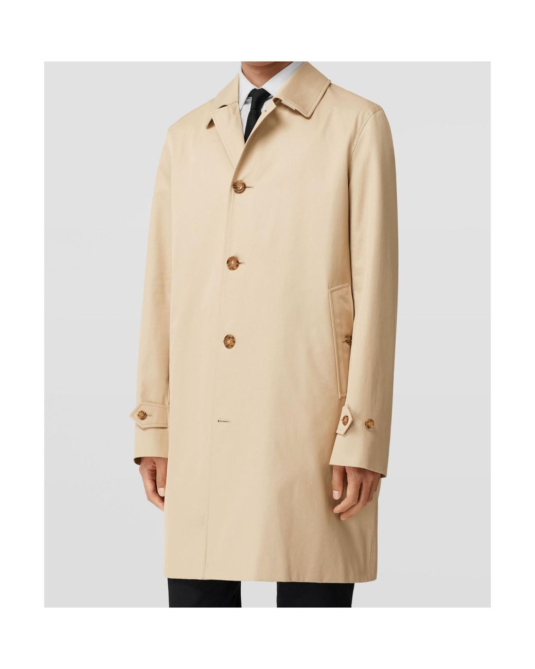 Burberry Natural Single-Breasted Button-Fastening Coat for men