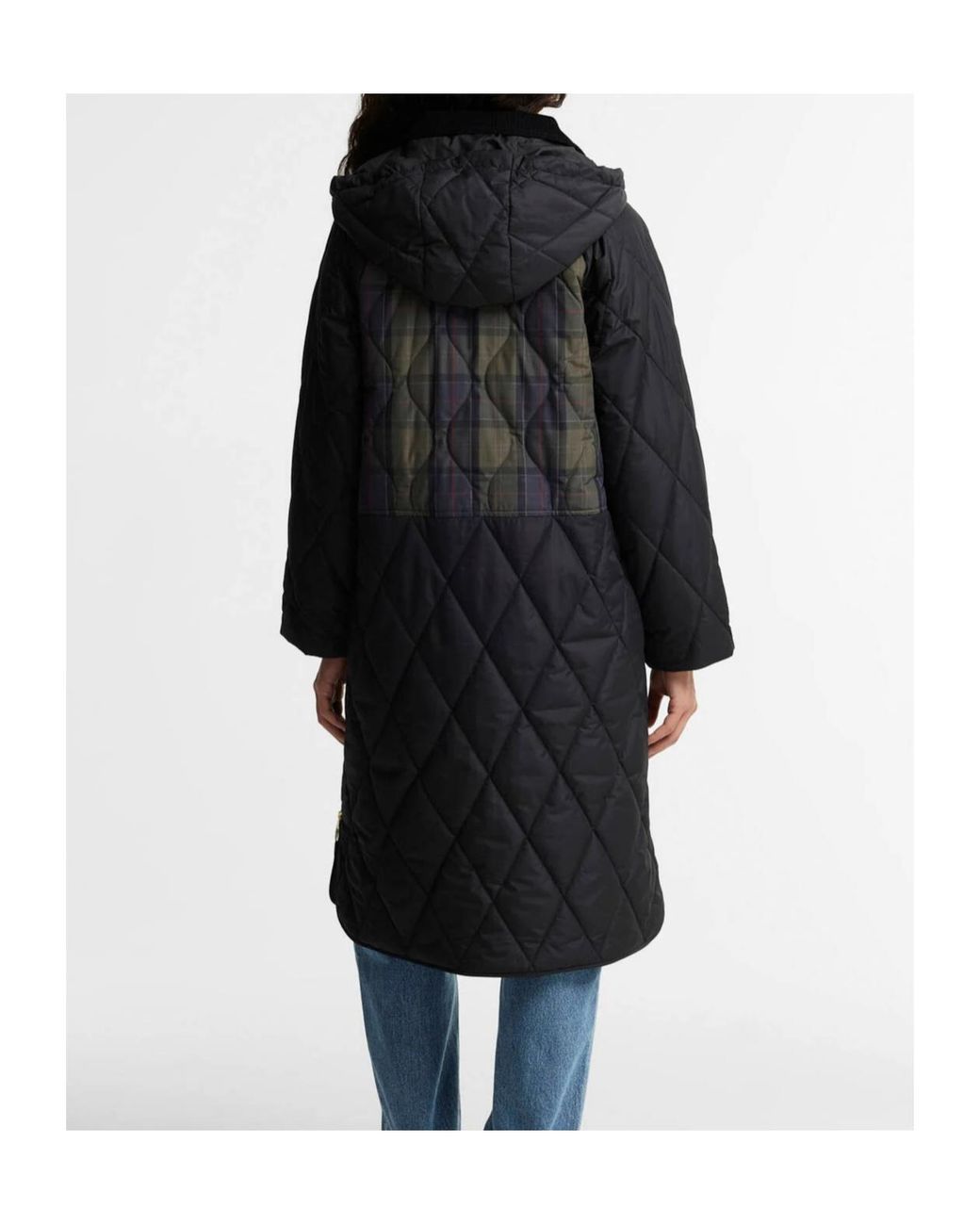 Barbour Black Osbourne Checked Quilted Jacket