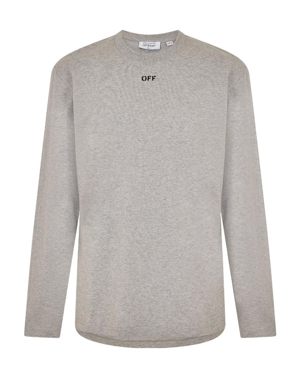Off-White c/o Virgil Abloh Gray Logo Long Sleeve T-Shirt for men