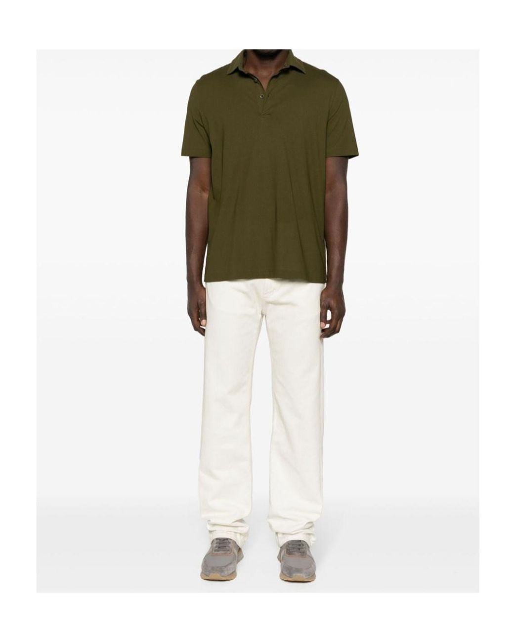 Herno Green Short-Sleeved Polo Shirt for men