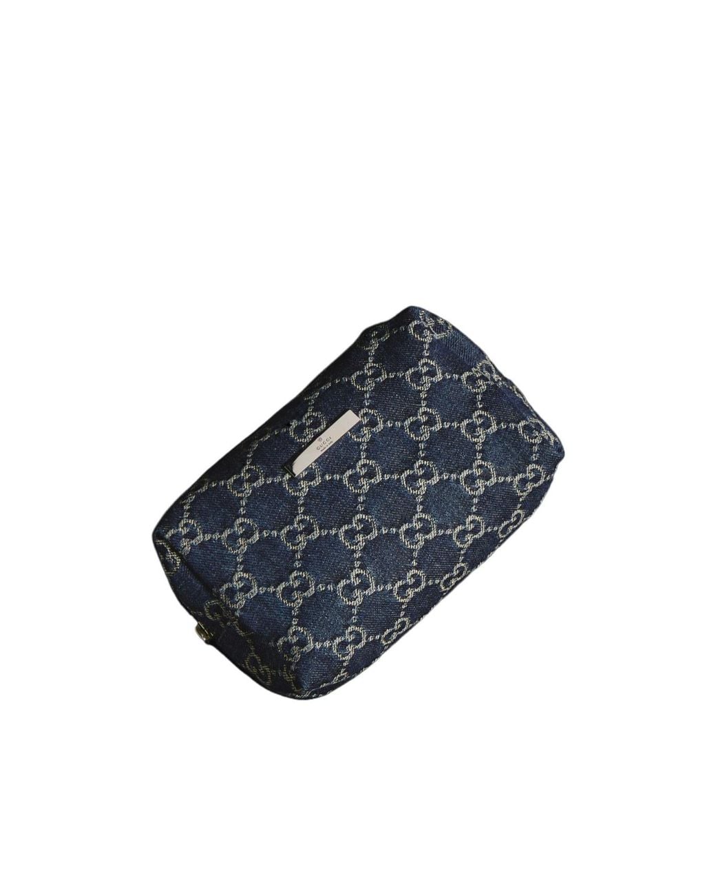 Gucci Blue Medium Cosmetic Case With Plaque
