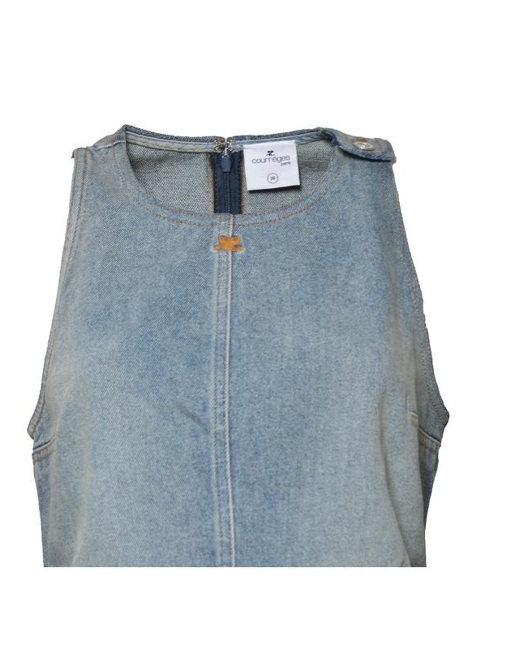 Courreges Blue Courrèges Crewneck Sleeveless Dress