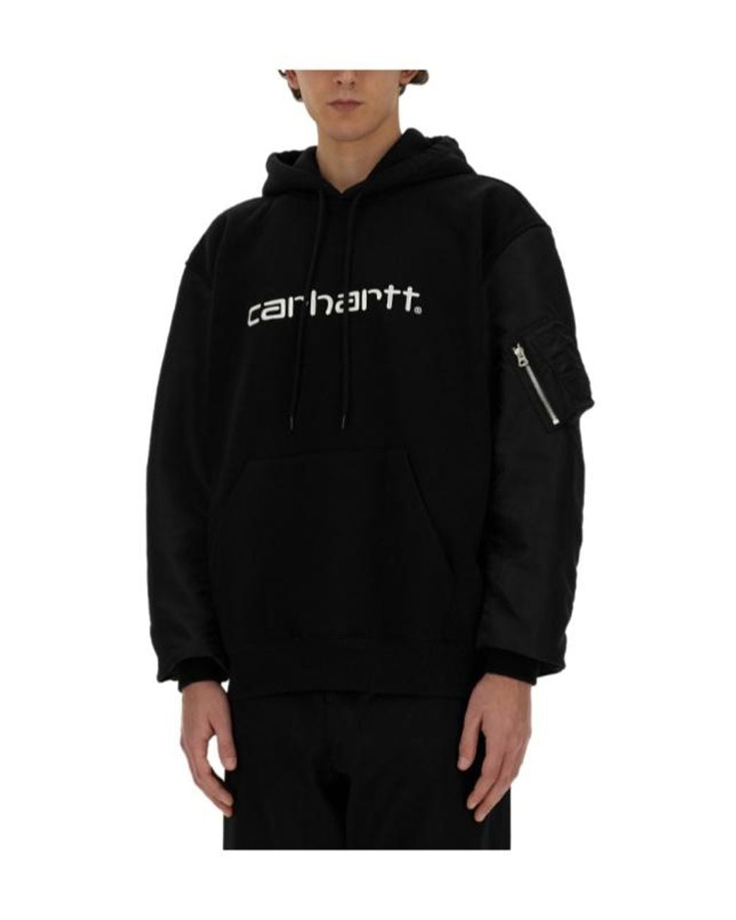 Junya Watanabe Black X Carhartt Oversized Fit Drawstring Hoodie for men