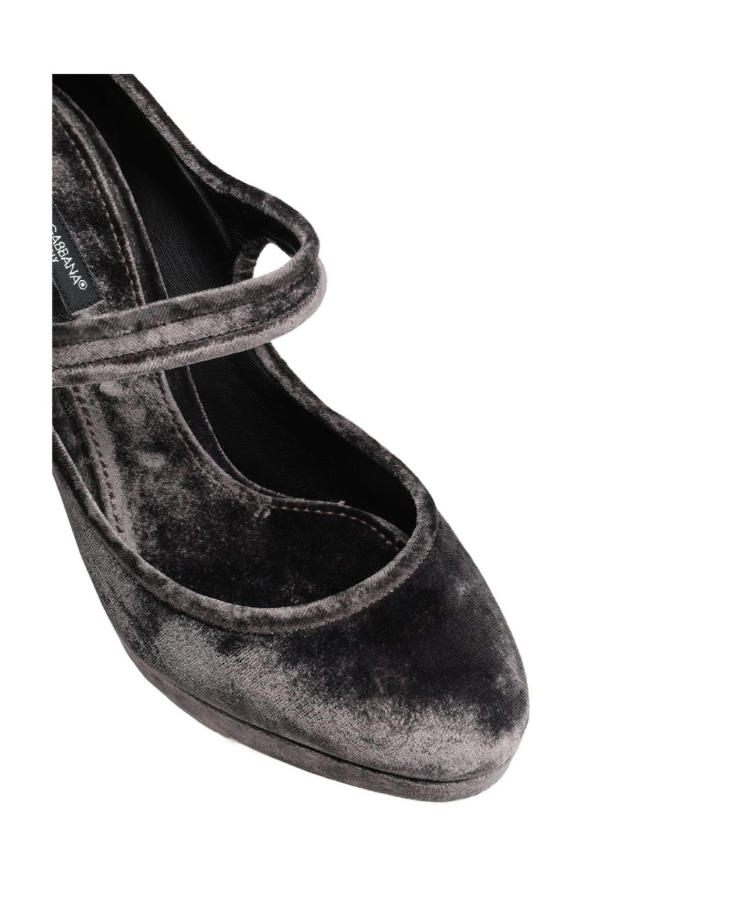 Dolce & Gabbana Black Velvet Mary Jane High Heels