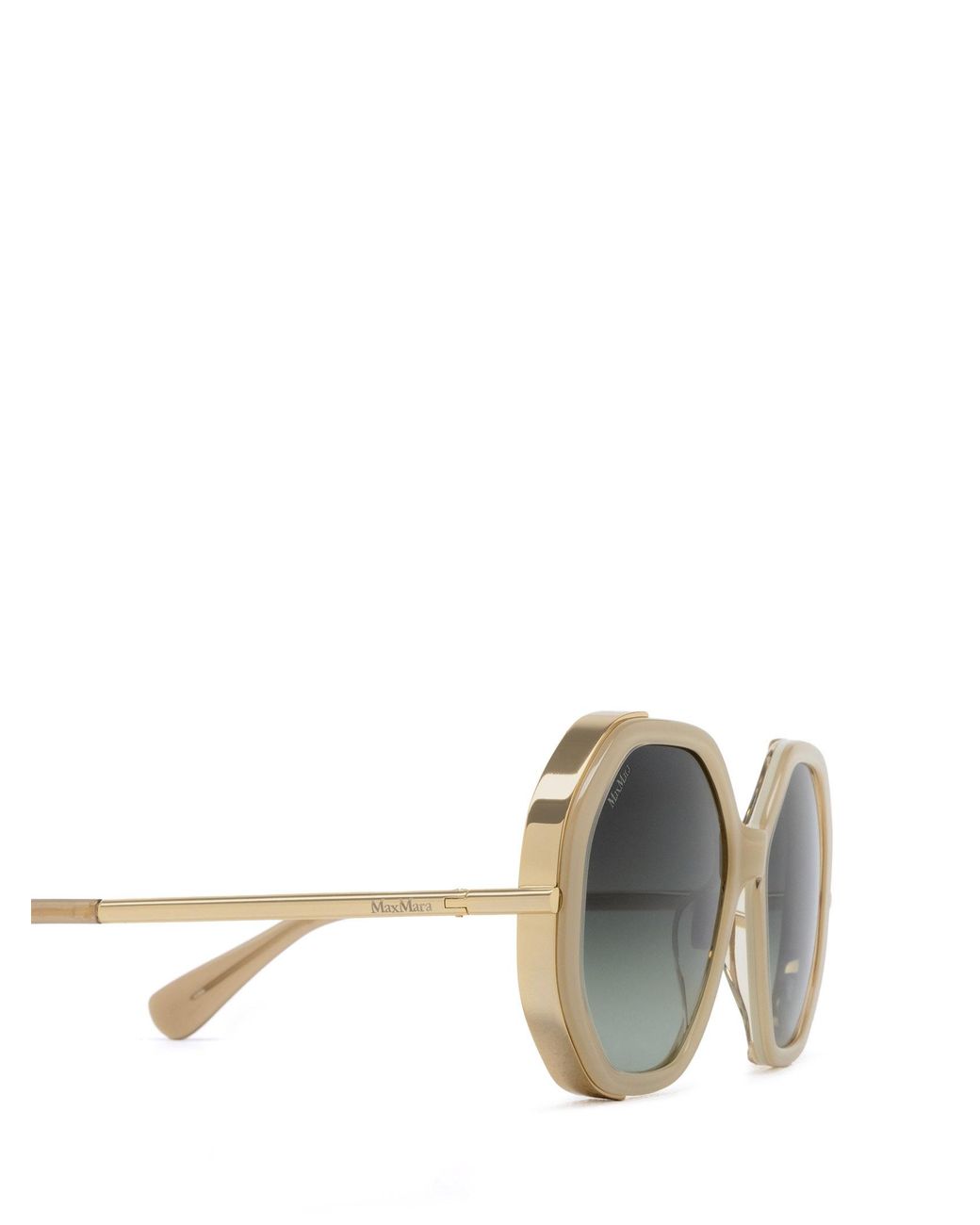 Max Mara Green Irregular Frame Sunglasses
