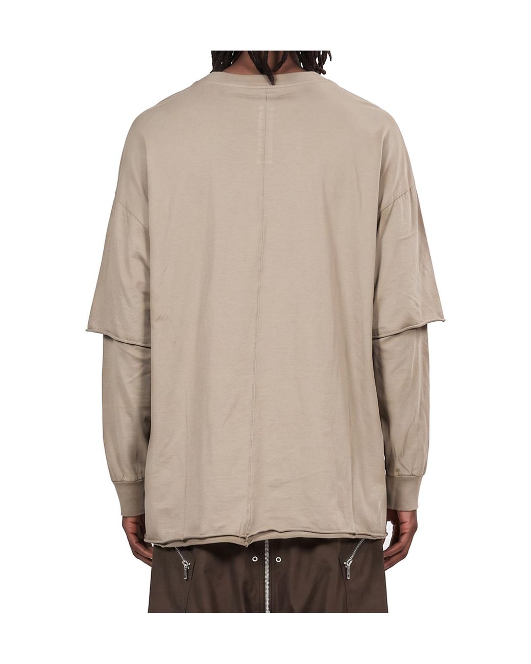 Rick Owens Natural Tommy Hustler Double Sleeve Sweatshirt for men