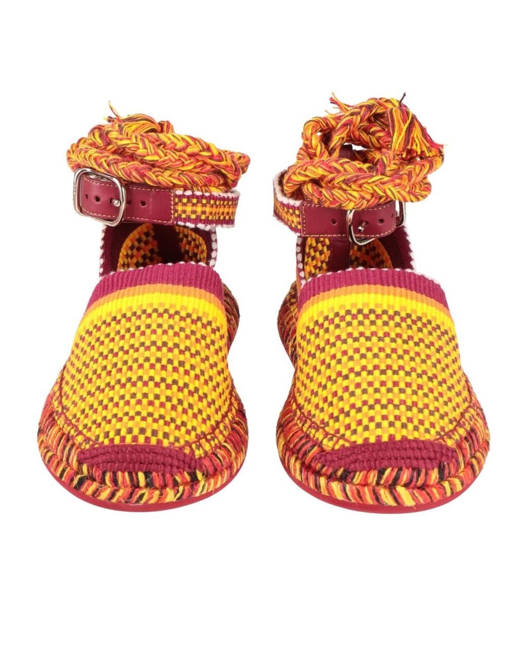 Chloé Orange Multicolored Sandals With Jute Soles