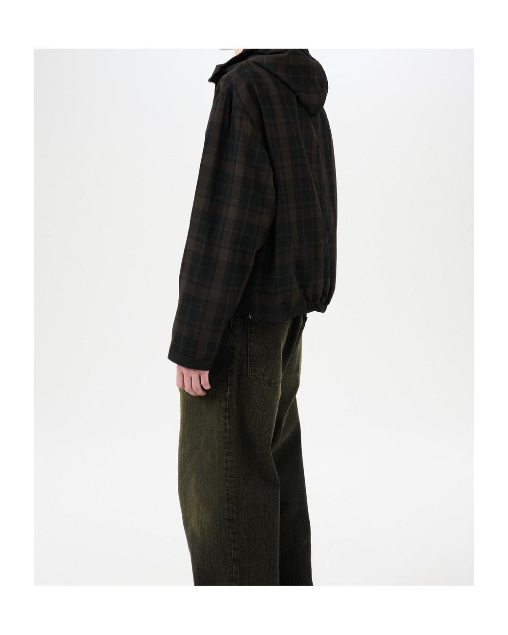 Our Legacy Black Check Hooded Jacket for men