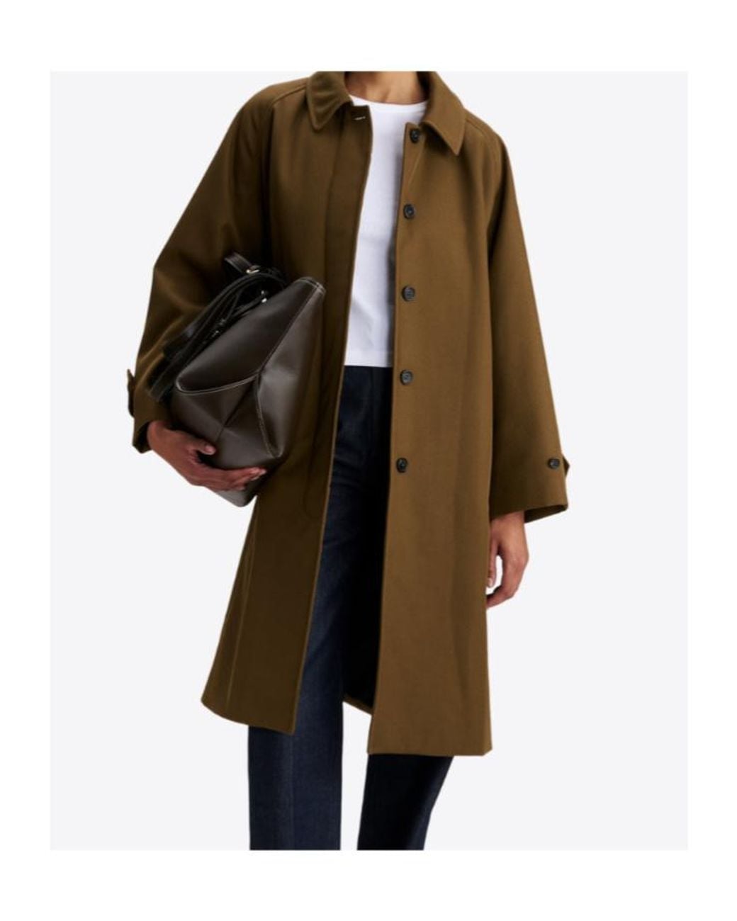 A.P.C. Brown Spread-Collar Raglan-Sleeve Coat