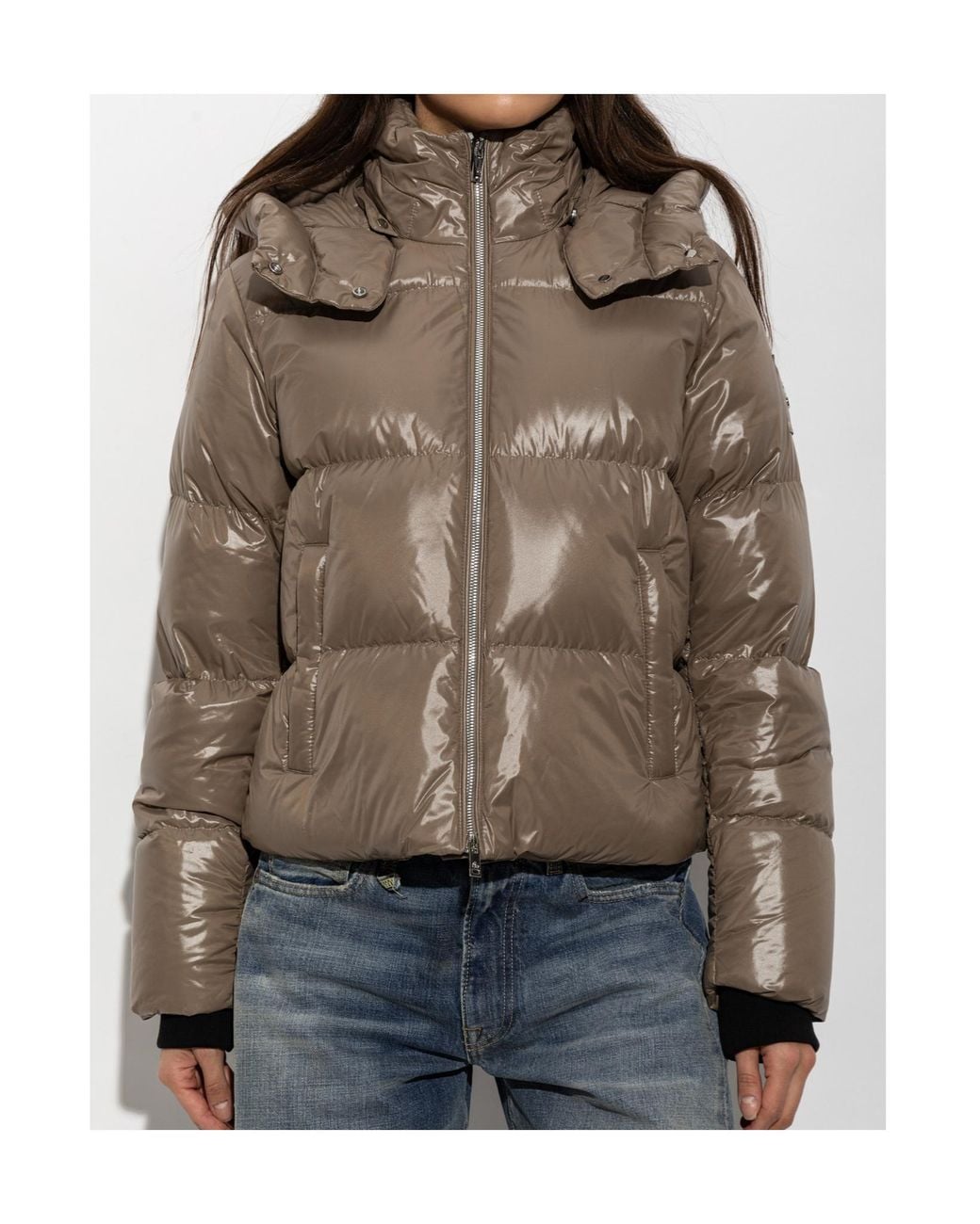 Moose Knuckles Brown Detachable Hooded Down Jacket