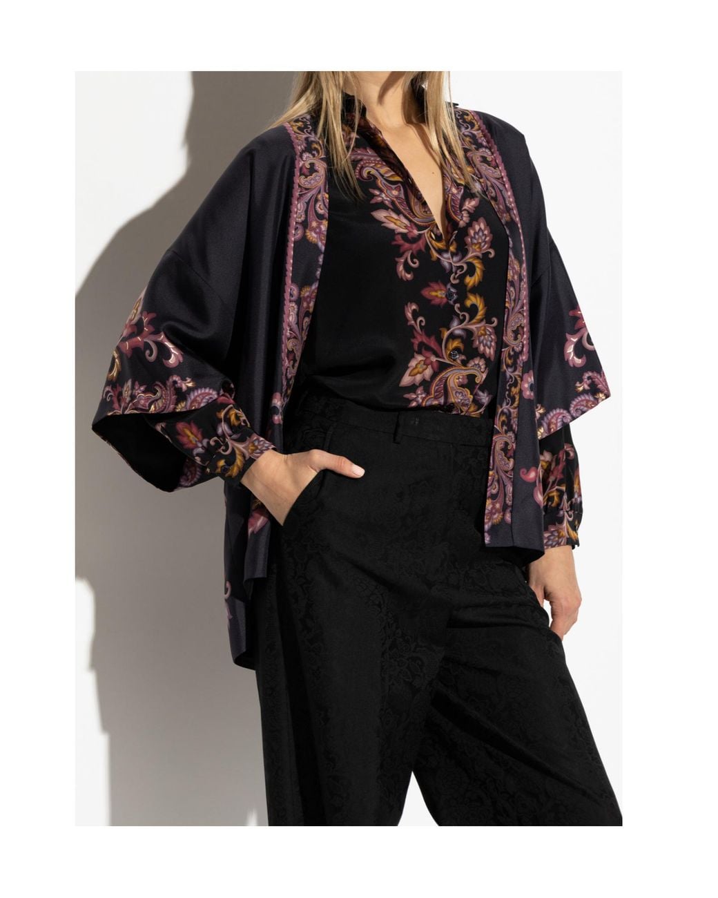 Etro Blue Paisley Printed Drop Shoulder Shirt