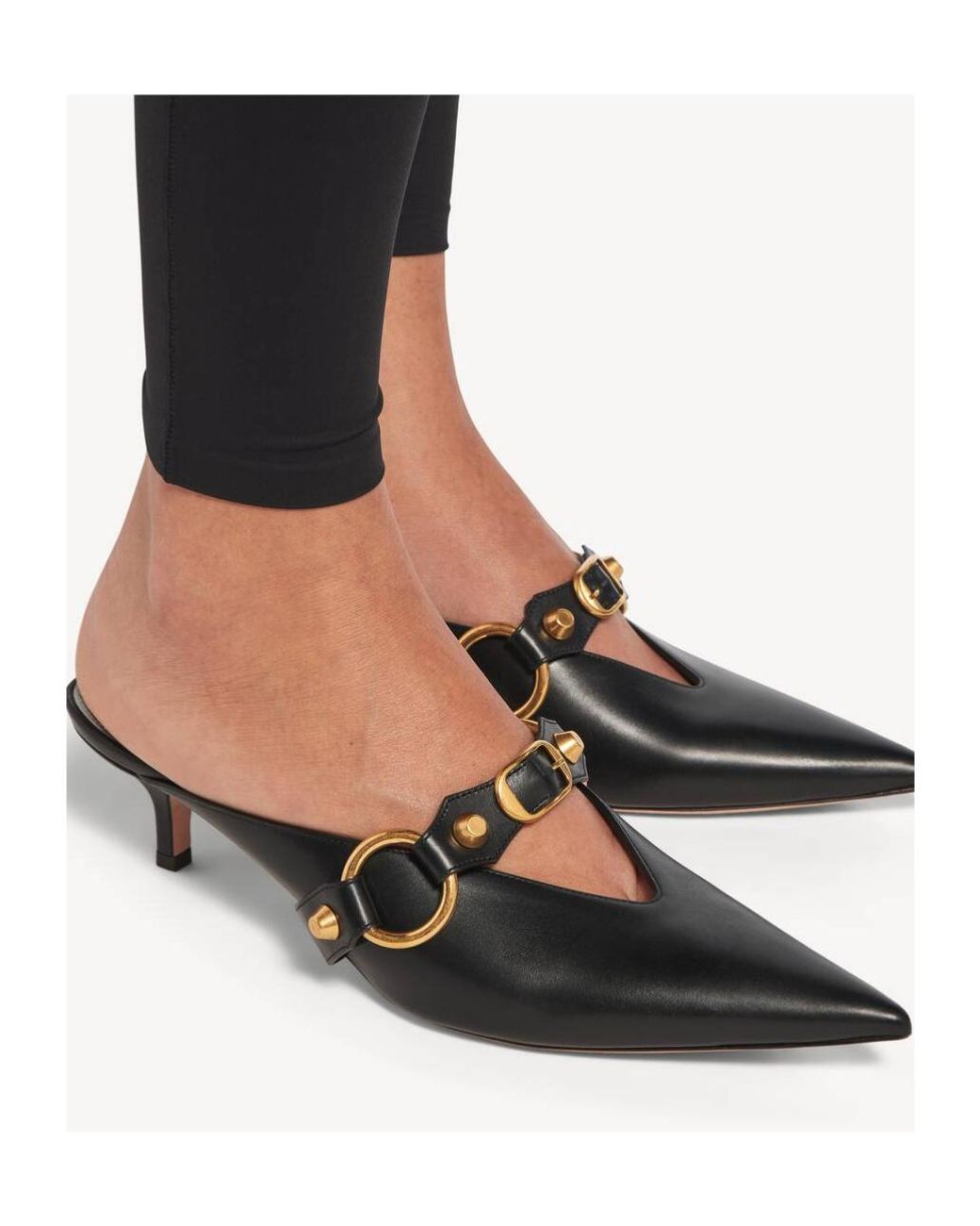 Balenciaga Black City Pointed-Toe Mules