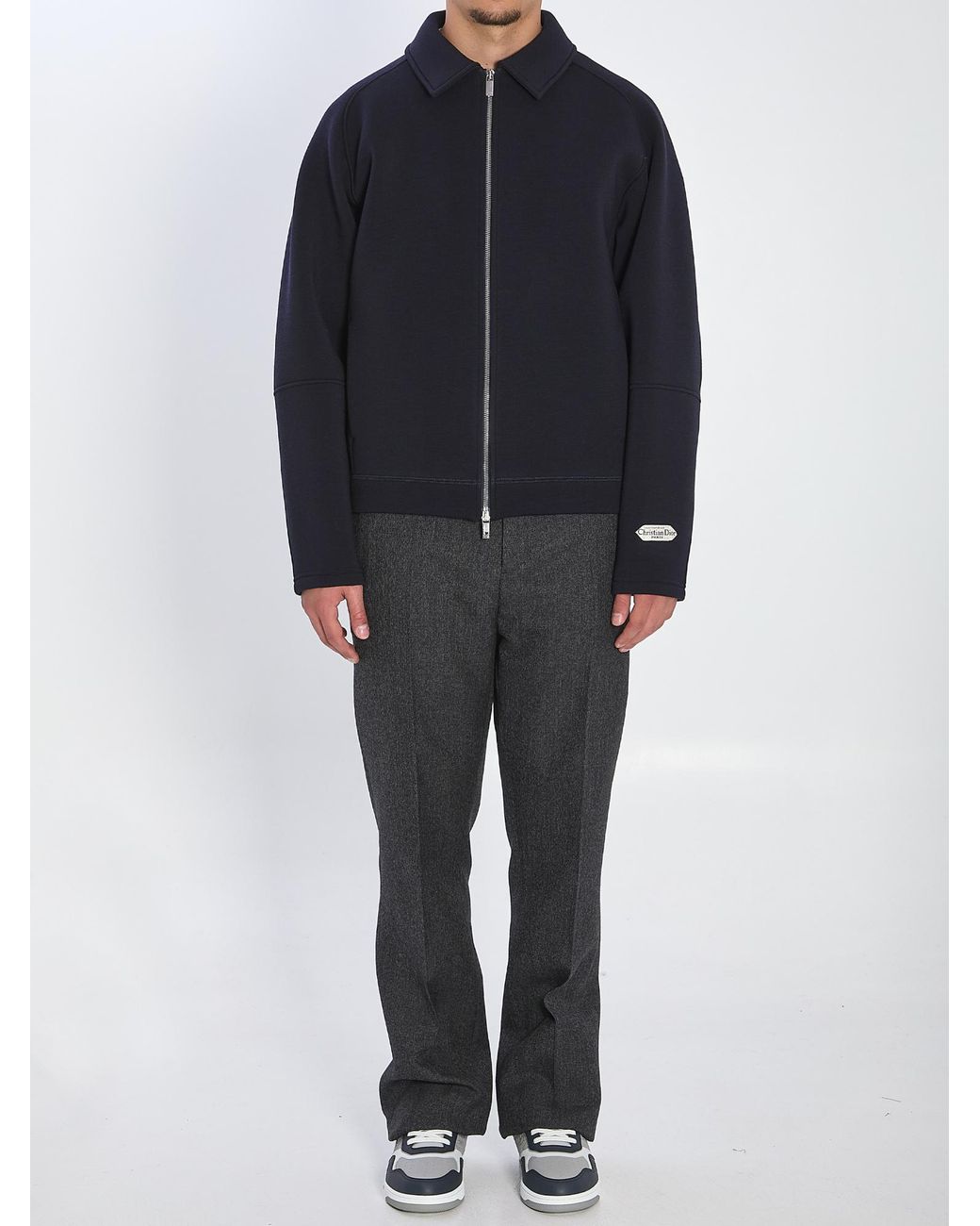 Dior Blue Zipped Blouson Jacket With Christian Paris Tag for men