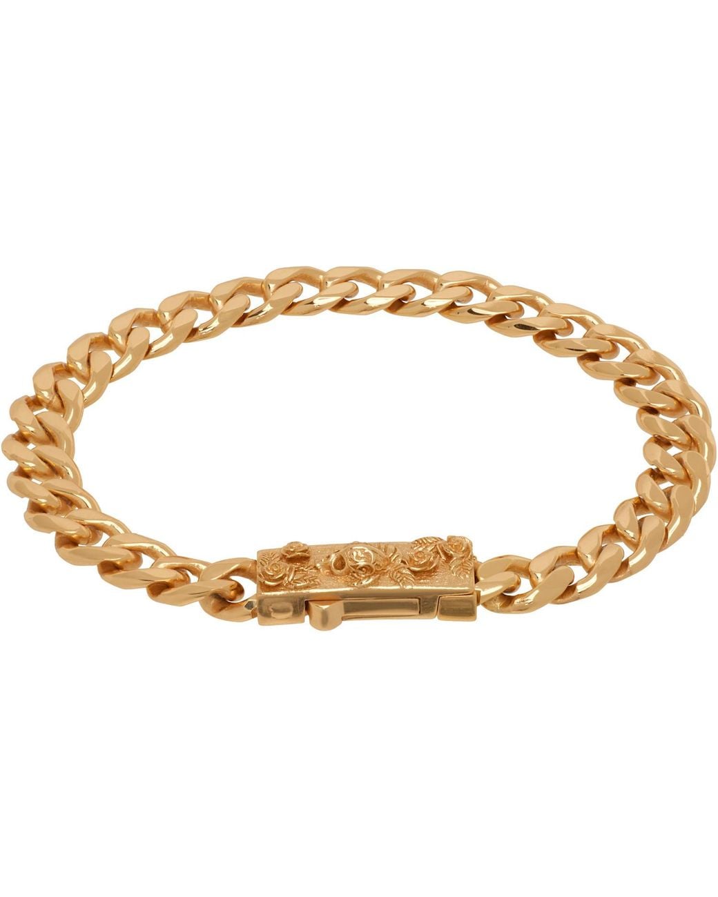 Emanuele Bicocchi Metallic Skull Box-Clasp Chain Bracelet for men