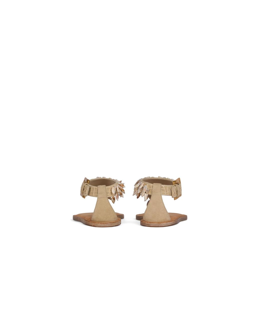 Balmain Brown Flat Sandals