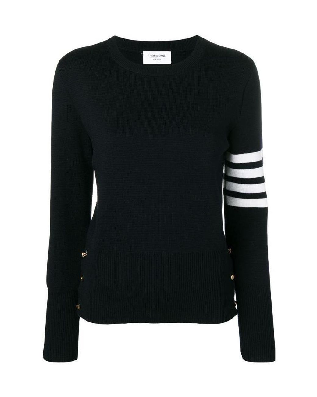 Thom Browne Black Milano Stitch Classic 4-Bar Pullover