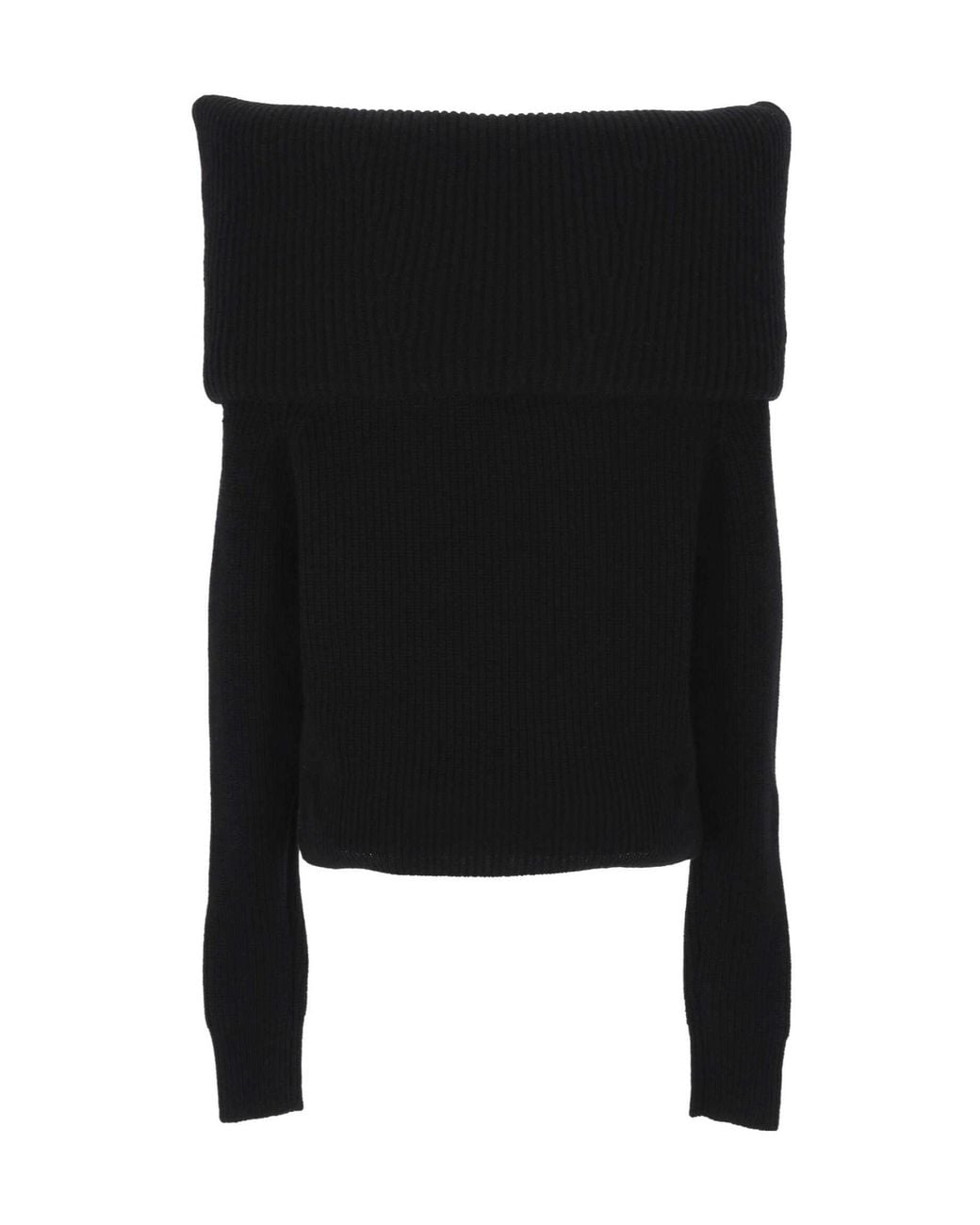 Blumarine Black Ribbed-Knit Sailor-Collar Cardigan