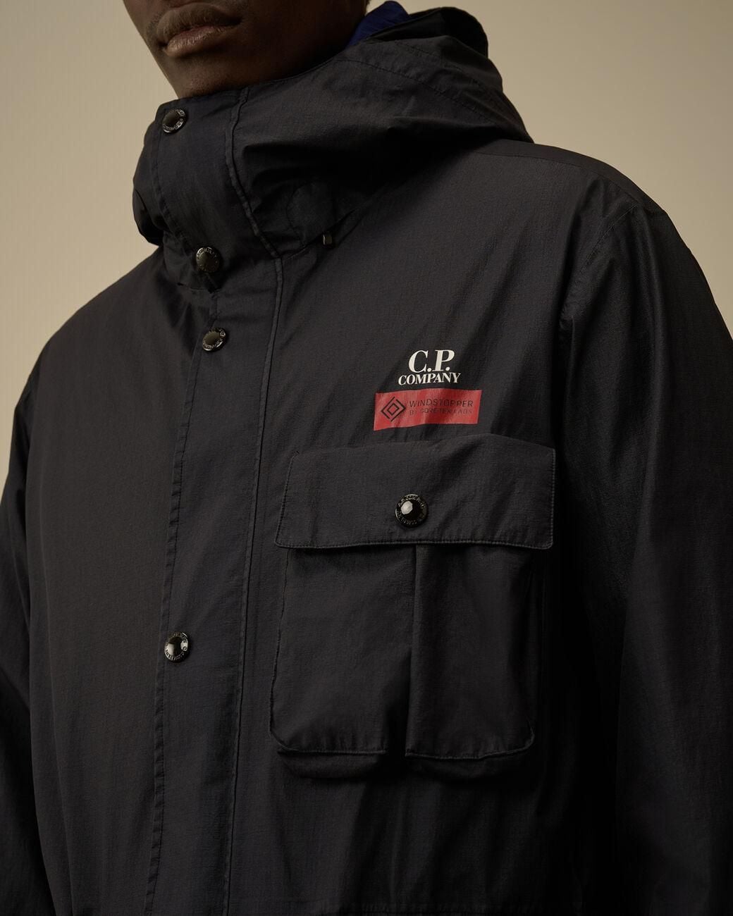 C P Company Black Mille Goggle Jacket for men