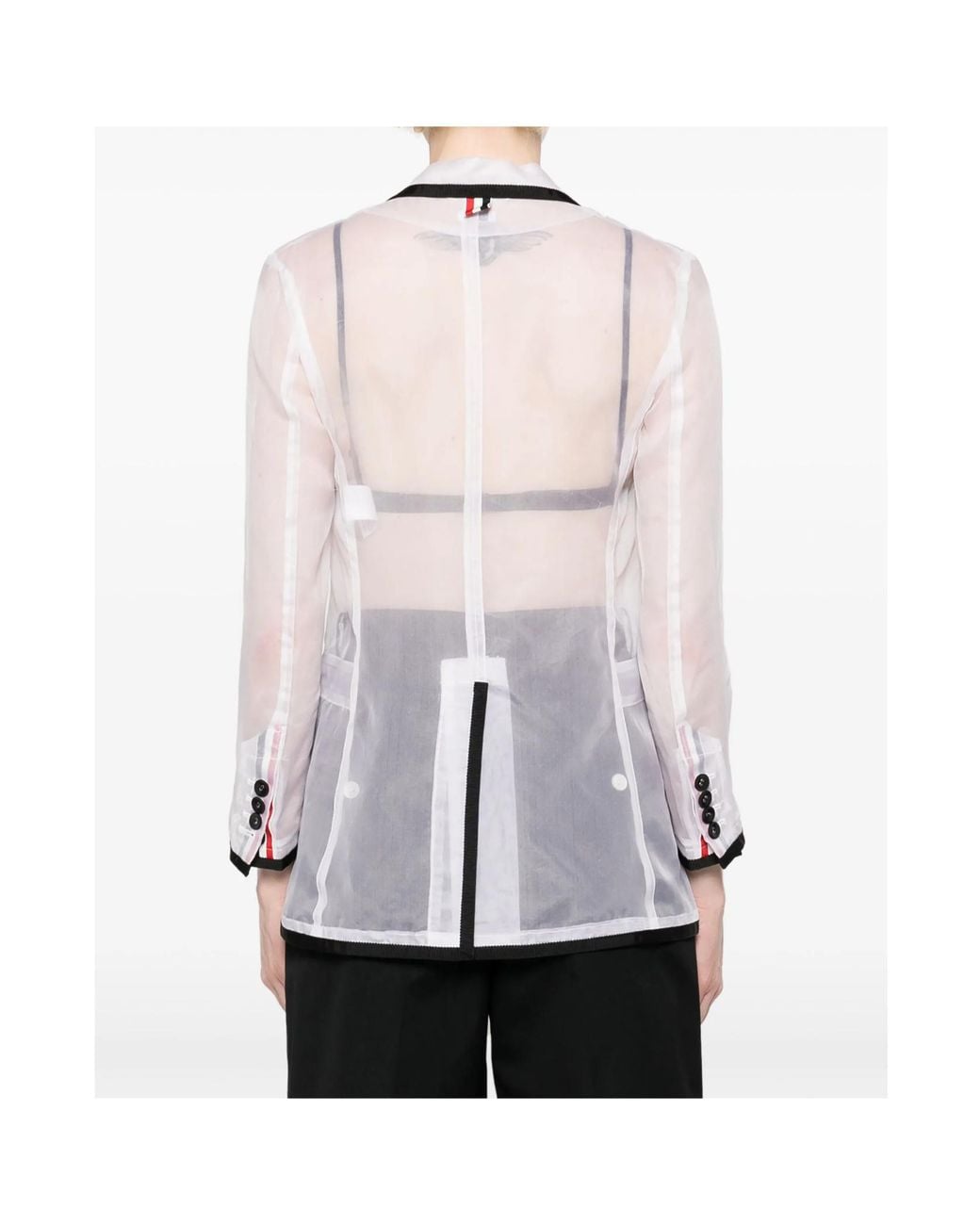 Thom Browne White Semi-Sheer Organza Blazer