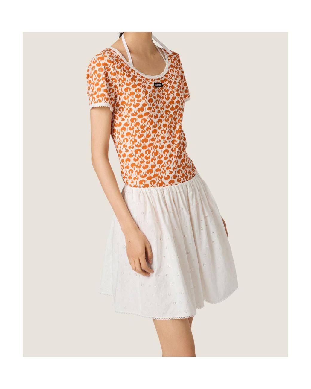 Miu Miu Orange Cotton T-Shirt