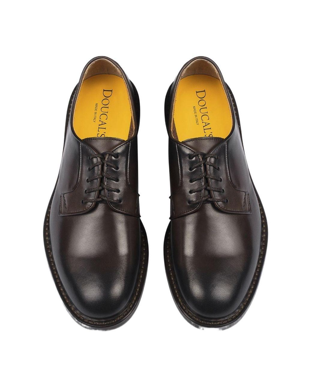 Doucal's Black Plain Lace-Up Shoes for men