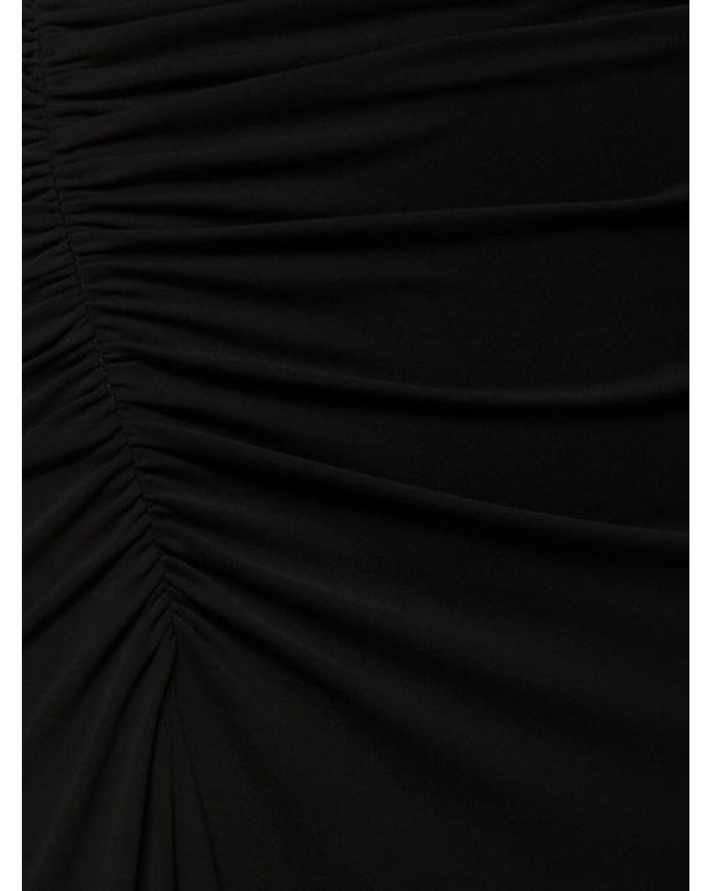 Michael Kors Black Ruched Jersey One-shoulder Dress