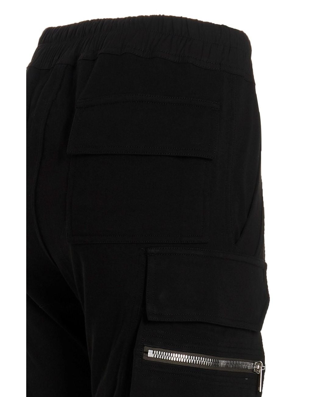 Rick Owens Black Mastodon Cargo Track Pants for men
