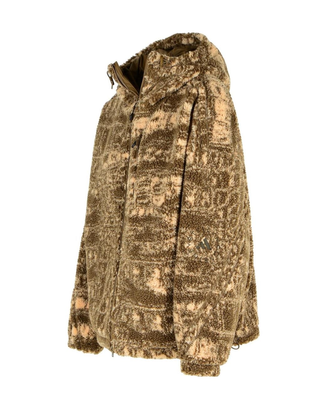 Adidas By Stella McCartney Brown Two-Toned Zipped Fleece Jacket