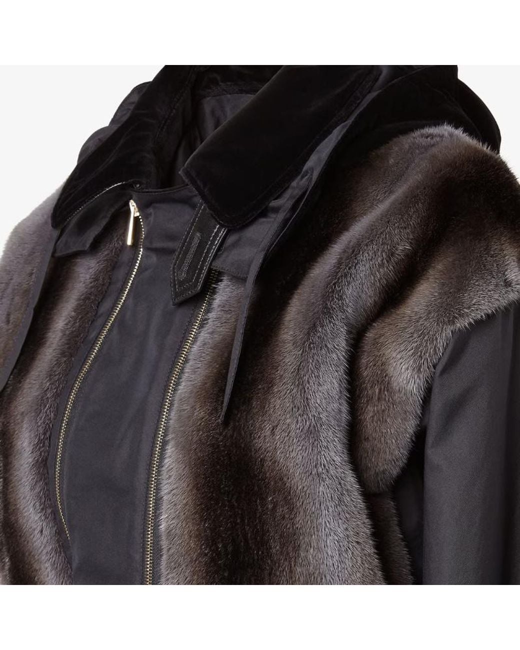 Fendi Black Mink And Gabardine Blouson