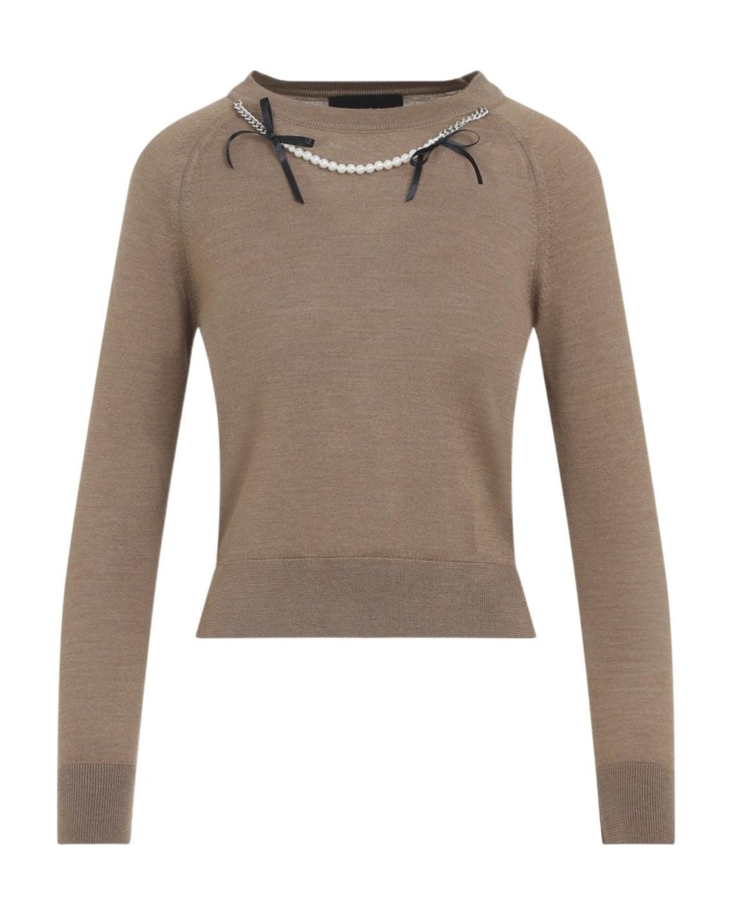 Simone Rocha Brown Embellished Knitted Jumper