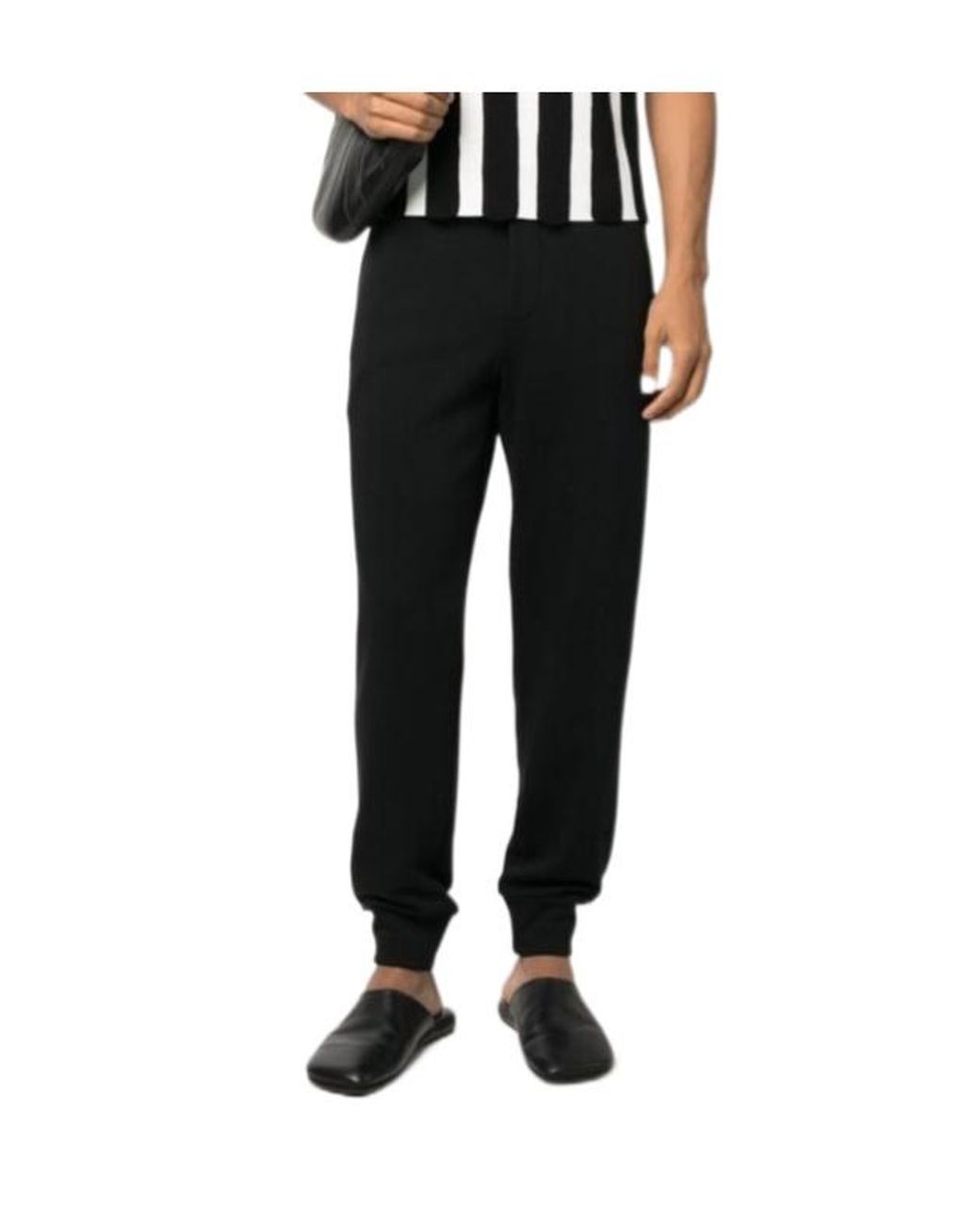 The Row Black Tapered Cotton Track Pants for men