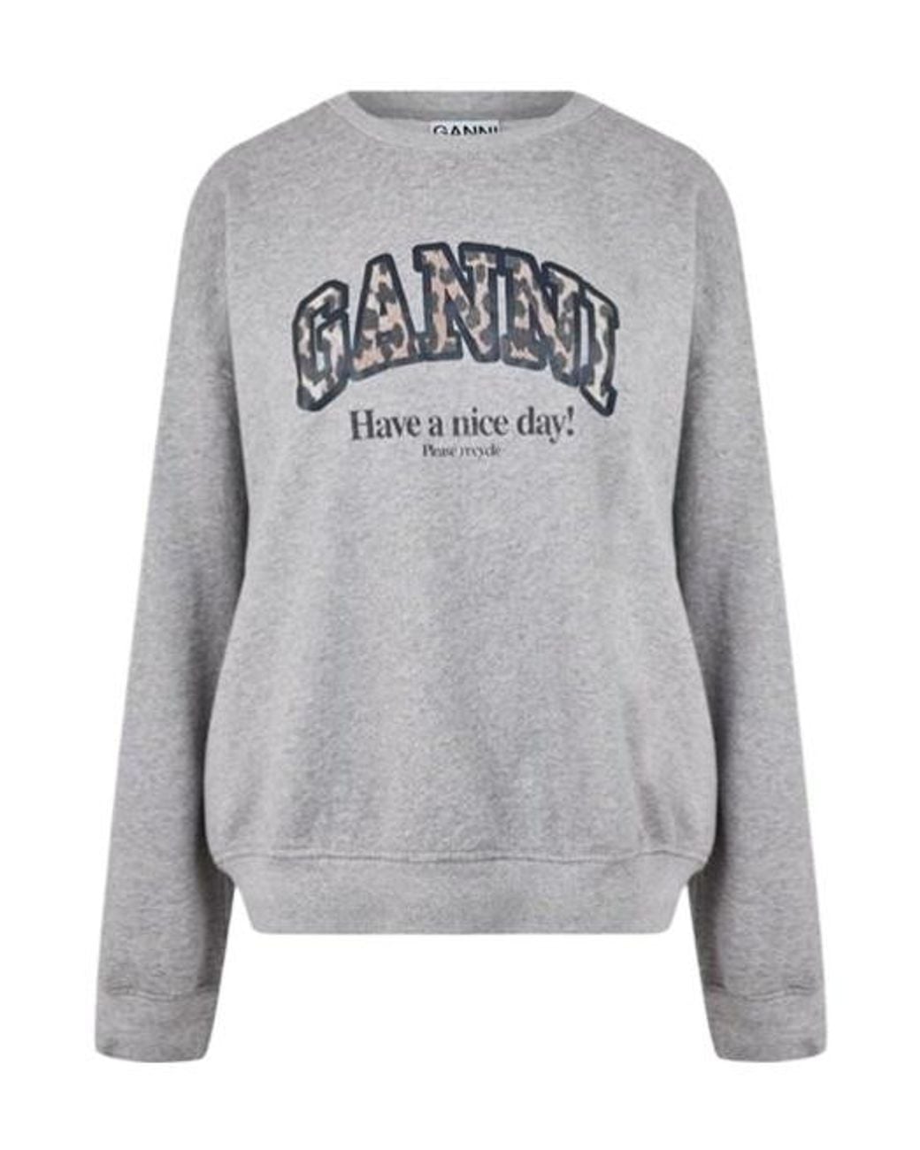 Ganni Gray Long Sleeve Sweatshirt