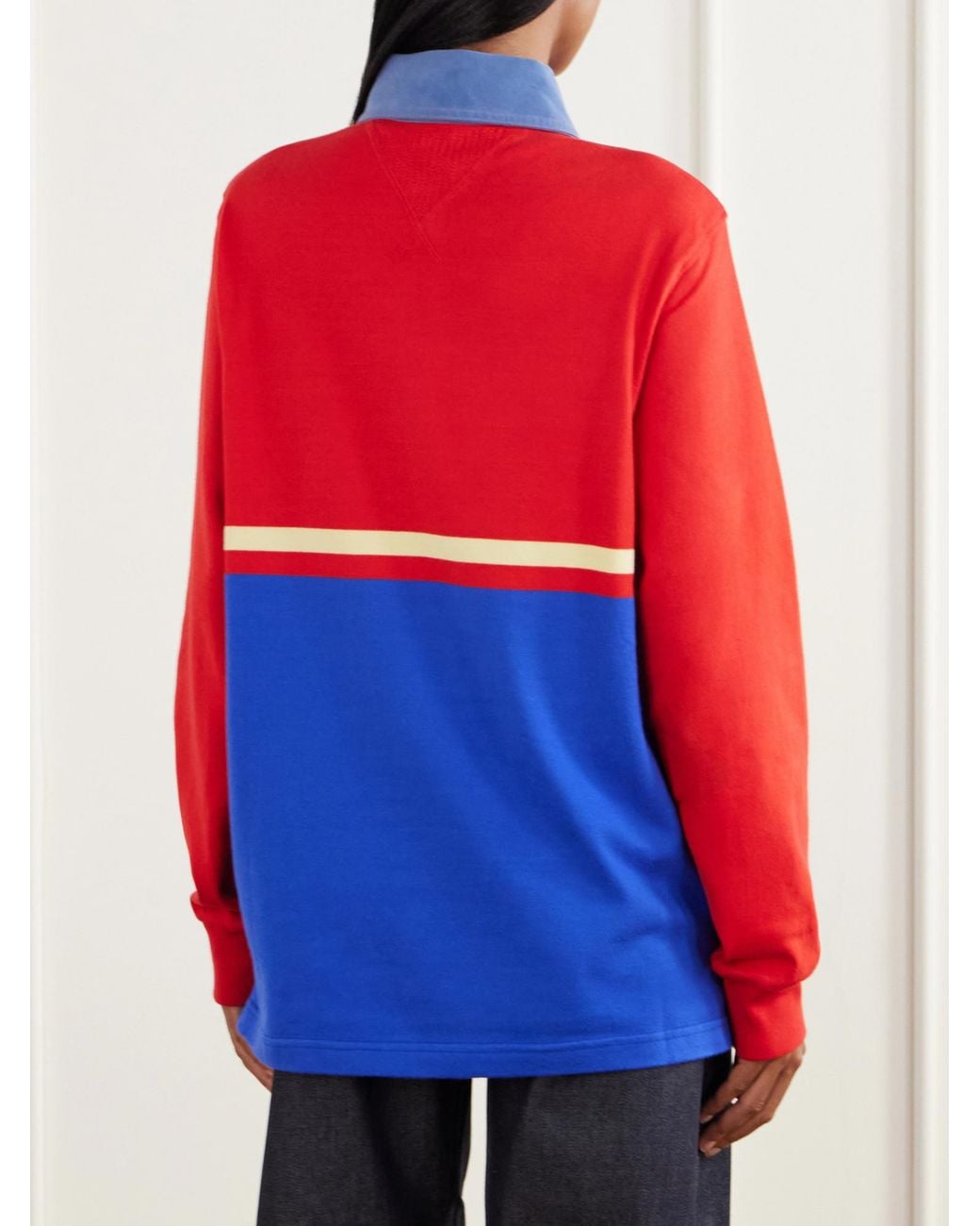 J.W. Anderson Embroidered Striped Cotton-Jersey Polo Shirt