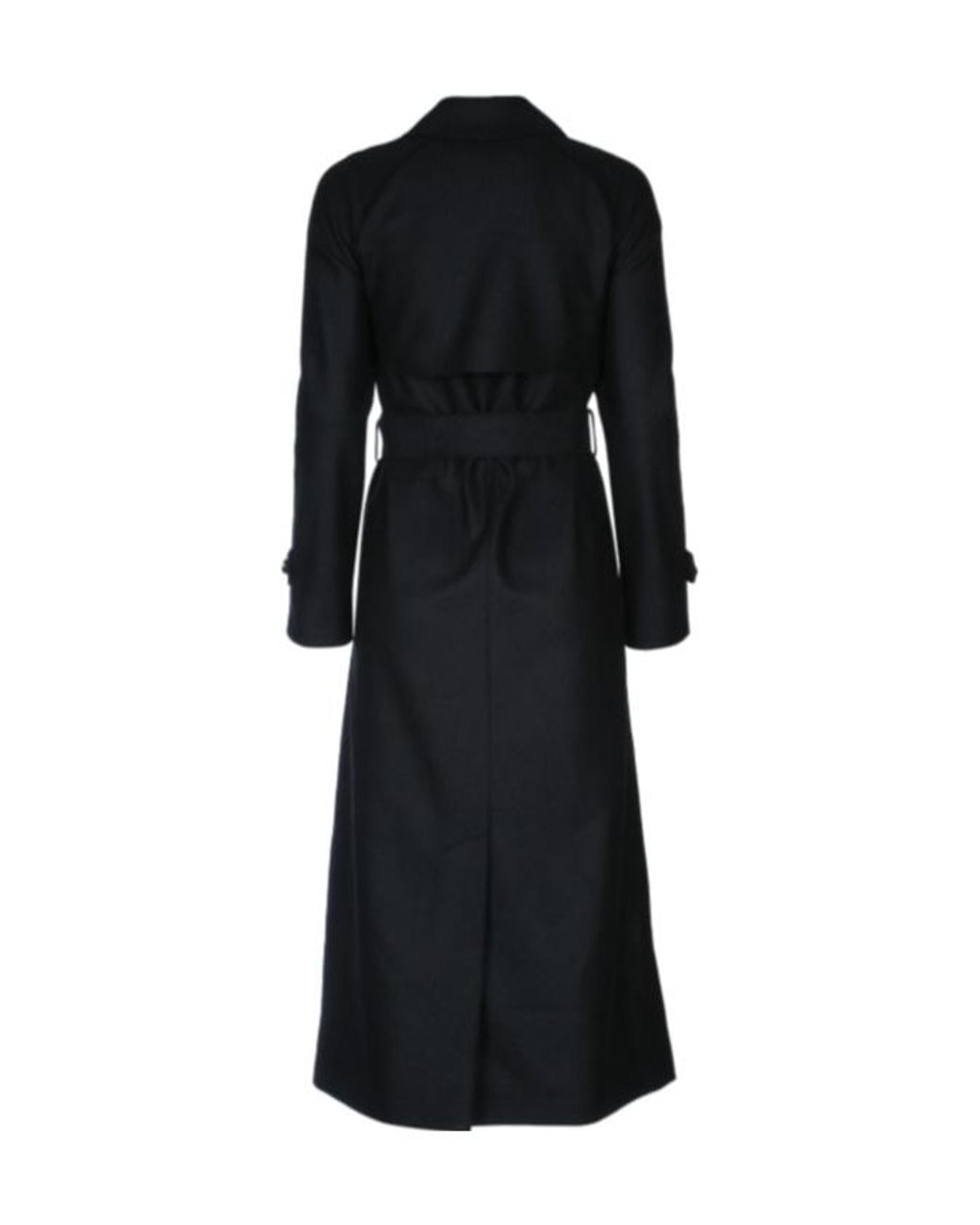 Harris Wharf London Black Double-Breasted Trench Coat