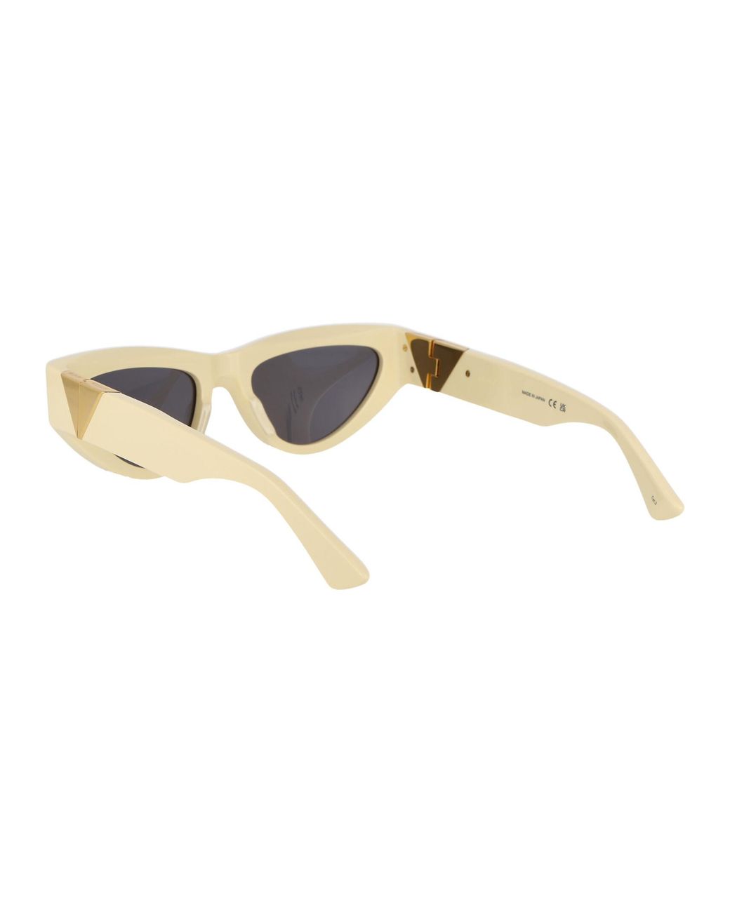 Bottega Veneta White Eyewear Cat-Eye Frame Sunglasses