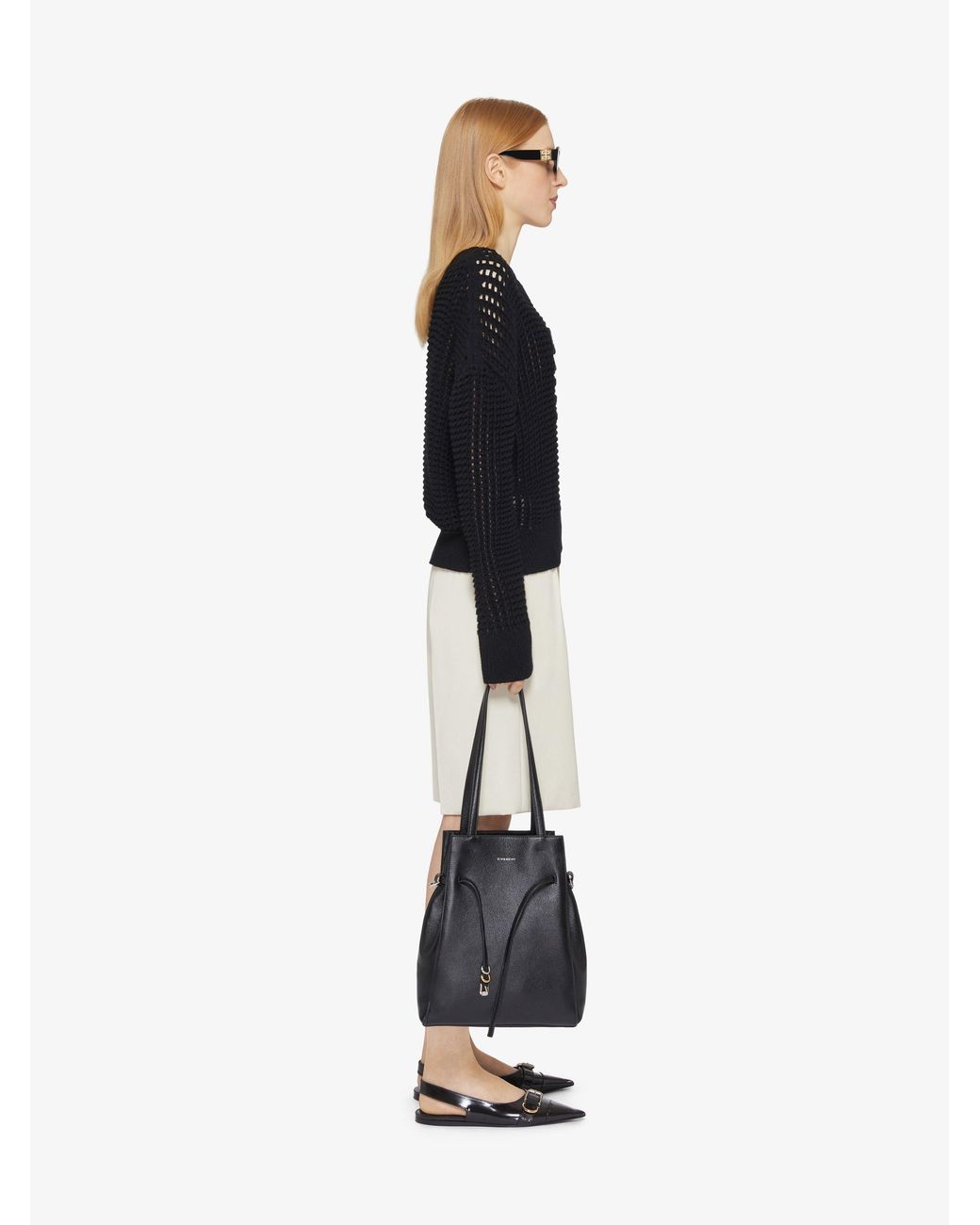 Givenchy Black 4G Crochet-Knit Oversized Jumper