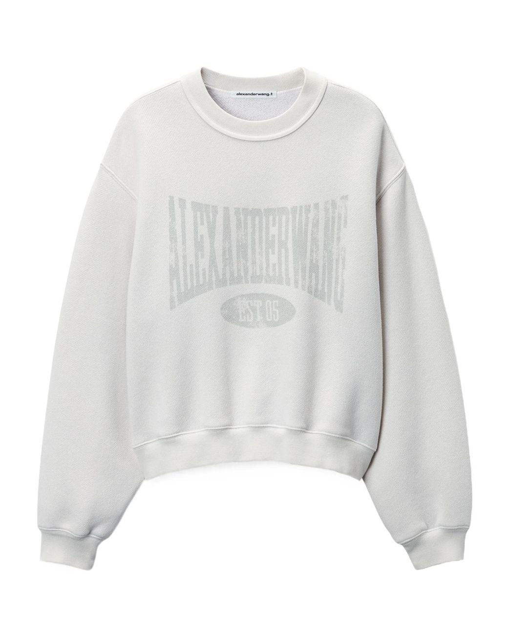 T By Alexander Wang White Logo Printed Drop Shoulder Sweatshirt