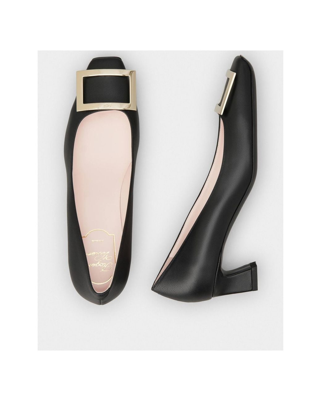 Roger Vivier Black Square Toe Pumps