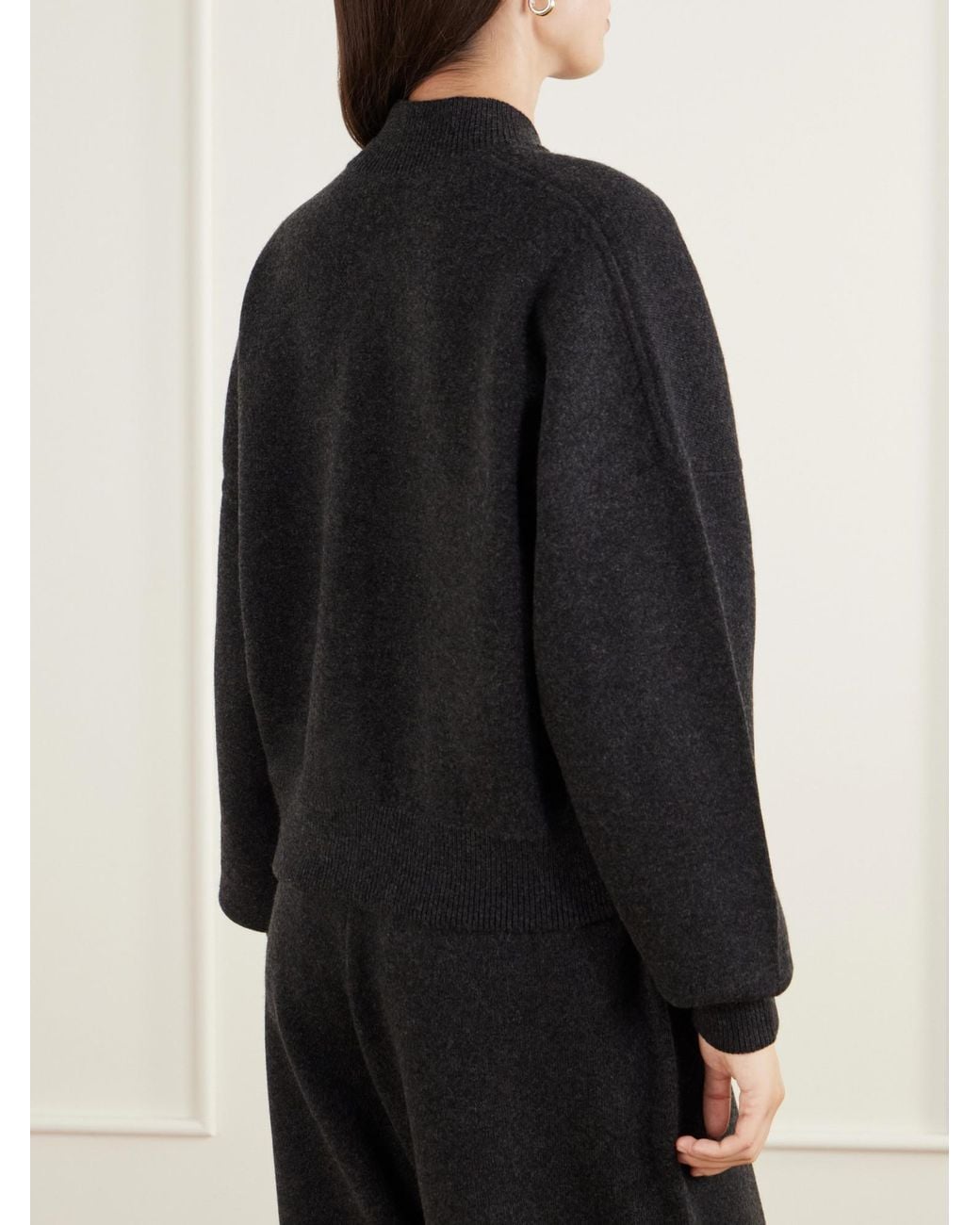 arch4 Black Cashmere Zip-Up Cardigan