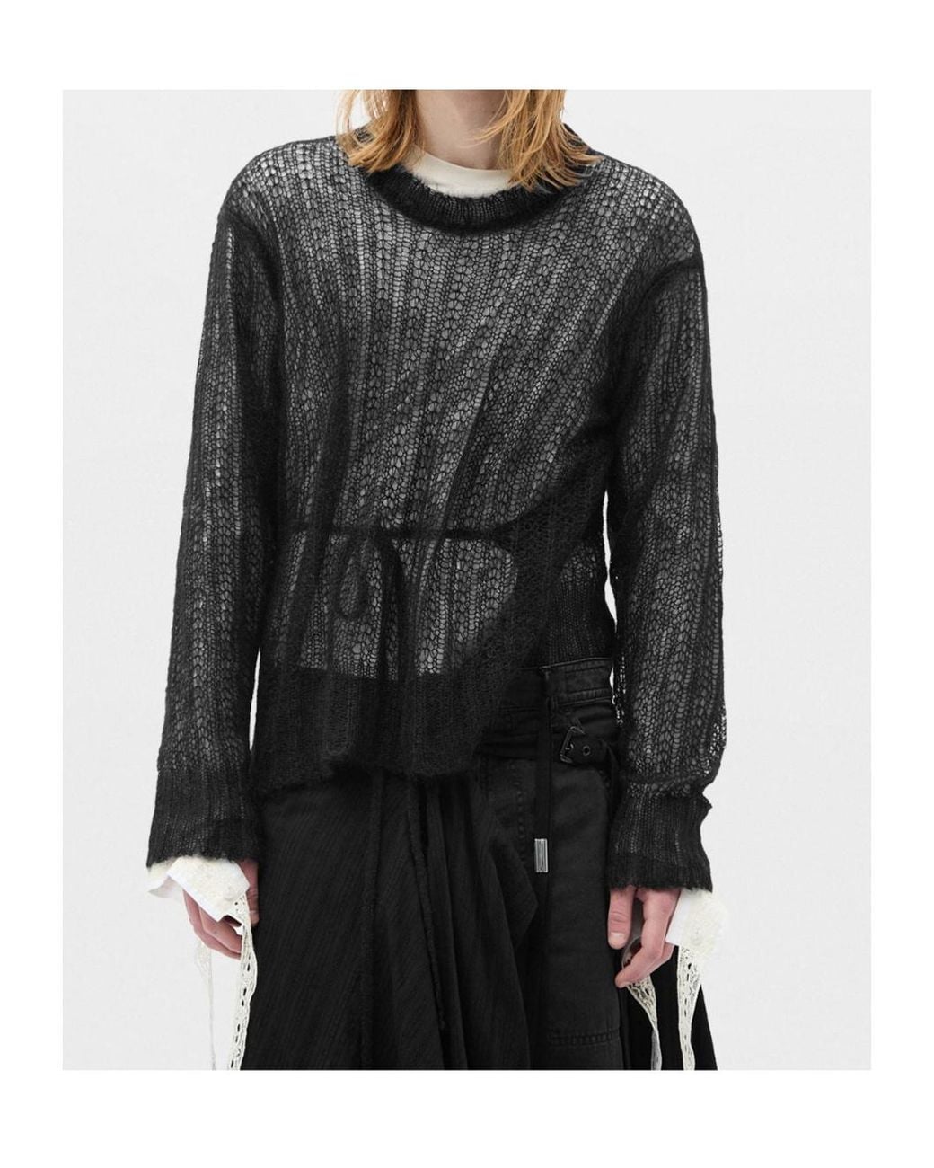 Ann Demeulemeester Black Levar Crew Neck High Comfort Sweater for men