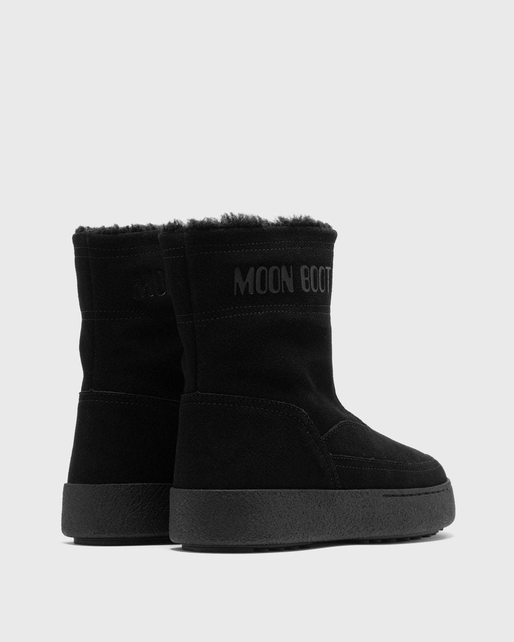 Moon Boot Black Logo Printed Zip Detail Boots