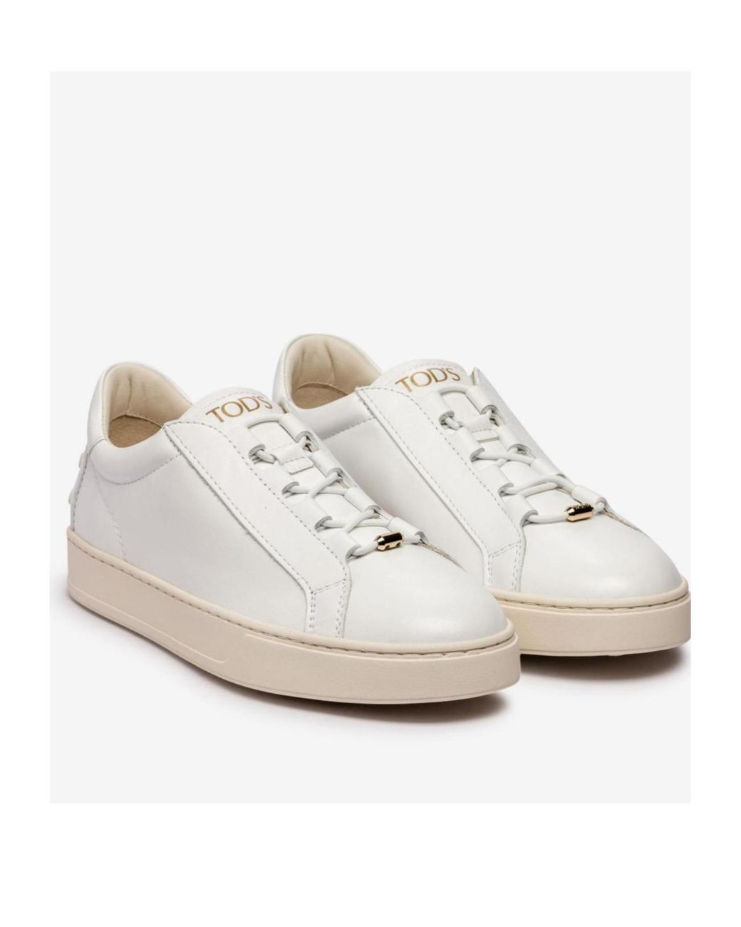 Tod's White Round Toe Low Top Casual Shoes