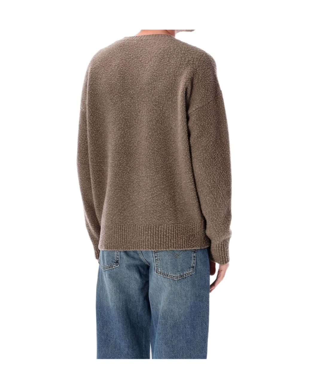 Roberto Collina Gray Textured Crewneck Sweater for men